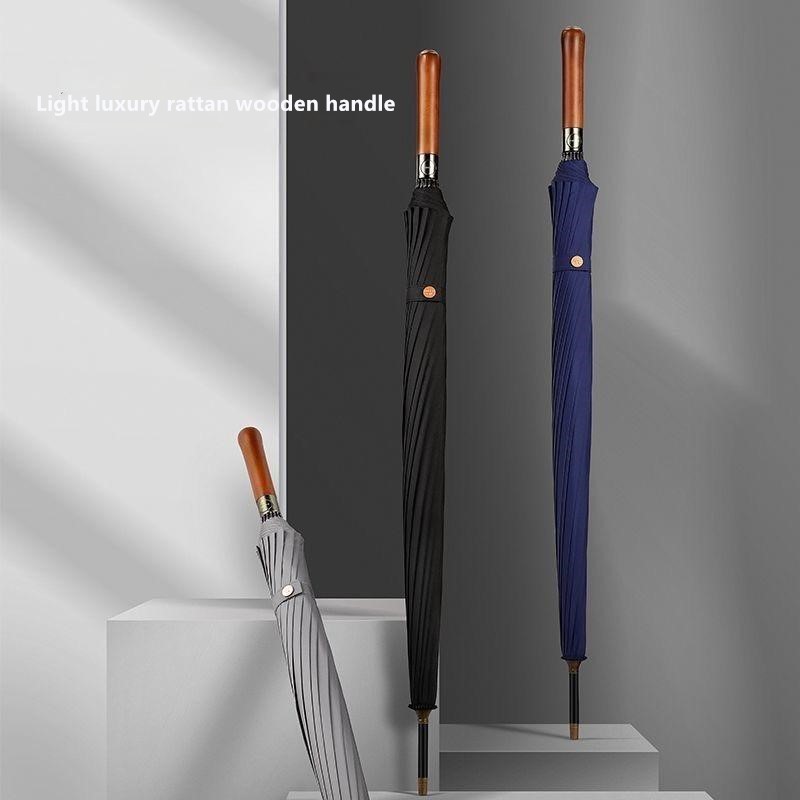 Golf Umbrella Large - 자동 우드 핸들 우산 16개 갈비대