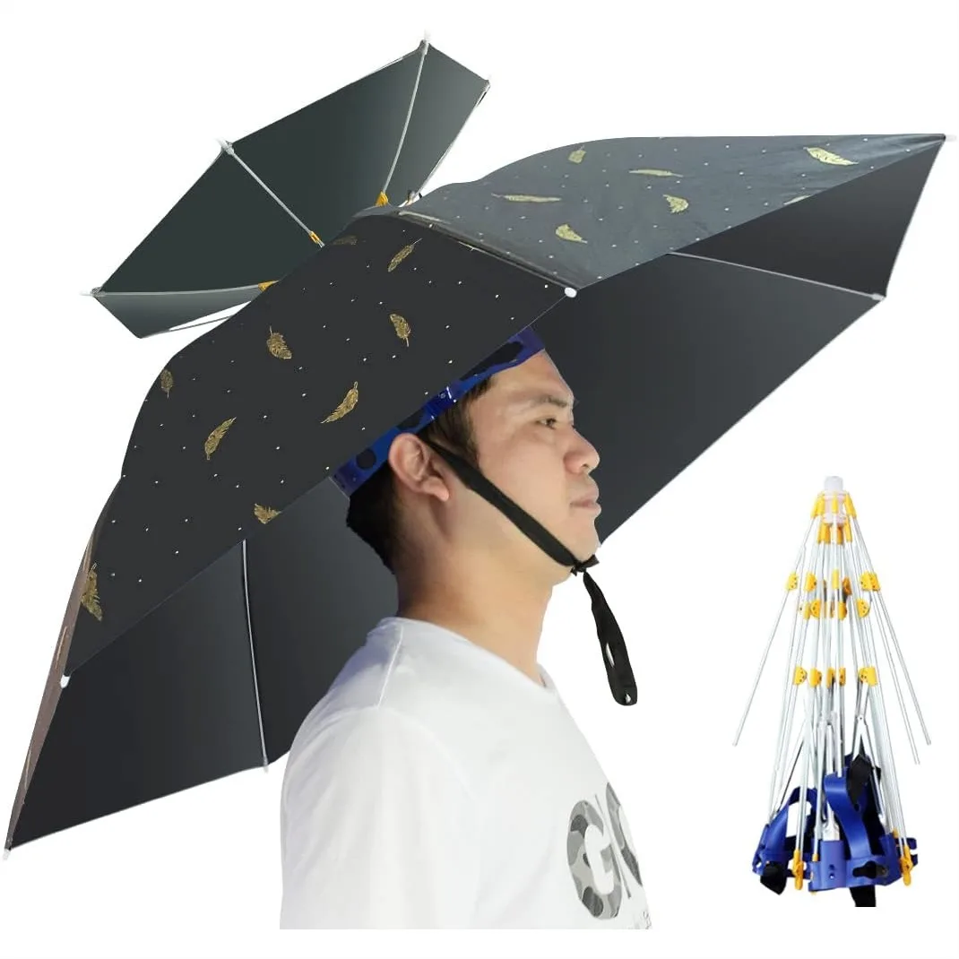 Golf Umbrella Large - 접이식 조절 가능한 우산 모자, 37.4인치