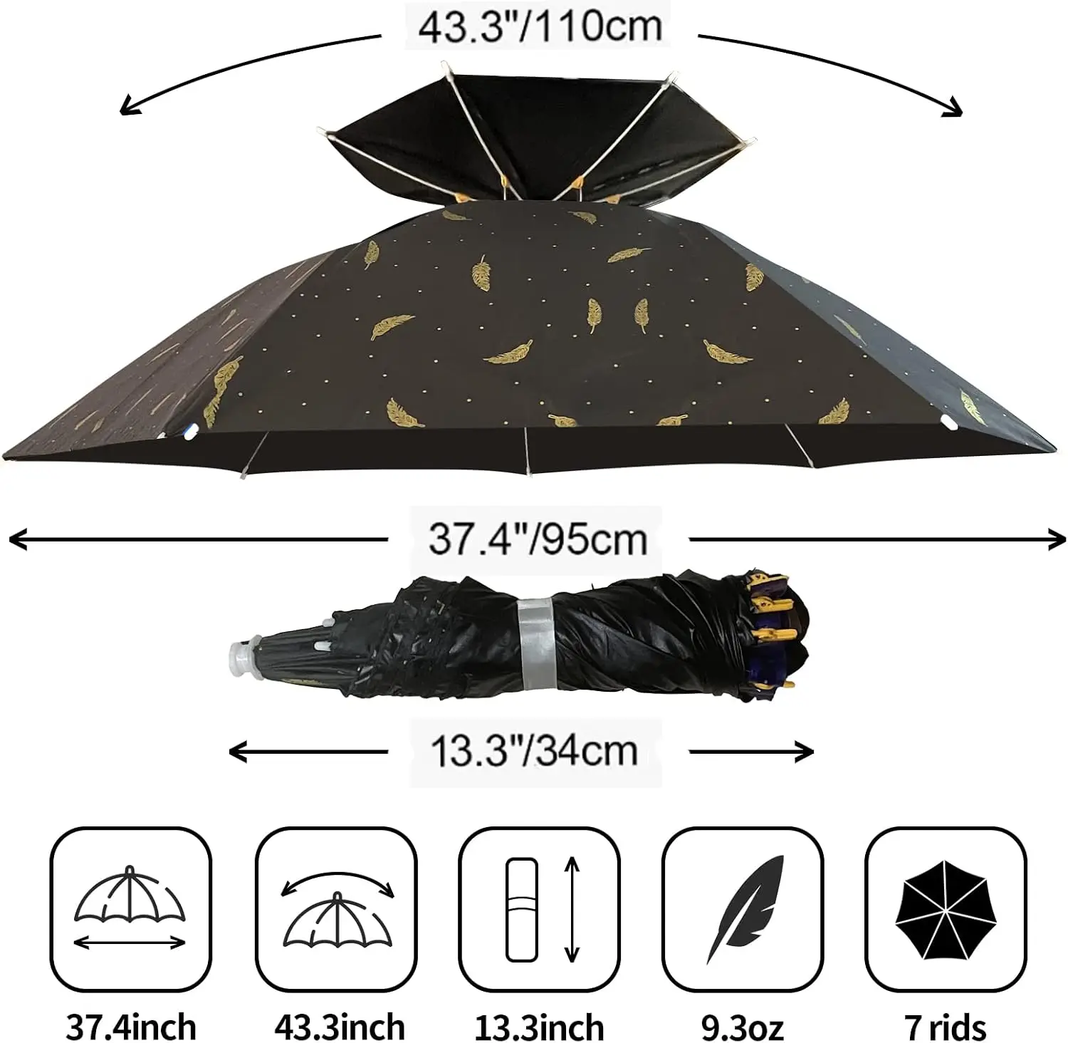접이식 조절 가능한 우산 모자, 37.4인치 대형 핸즈 - Golf Umbrella Large 리뷰 및 가격