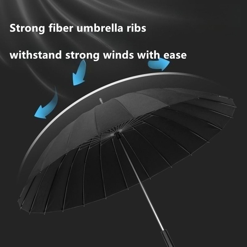    24개의 뼈대 강화 블랙 글루 대형 스트레이트  - Golf Umbrella Large 리뷰 및 가격