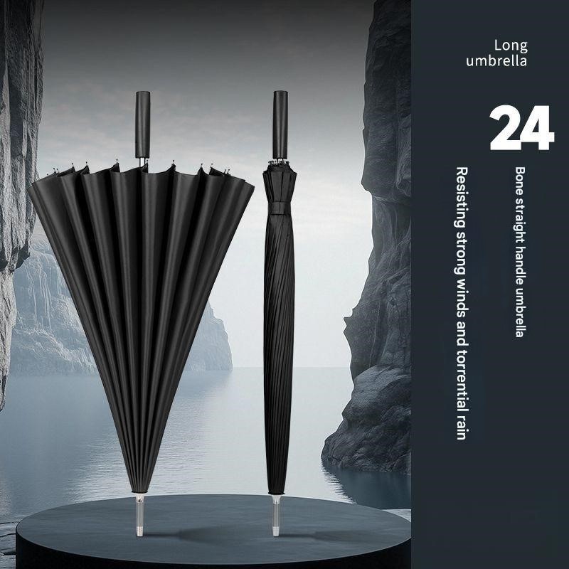    24개의 뼈대 강화 블랙 글루 대형 스트레이트  - Golf Umbrella Large 리뷰 및 가격