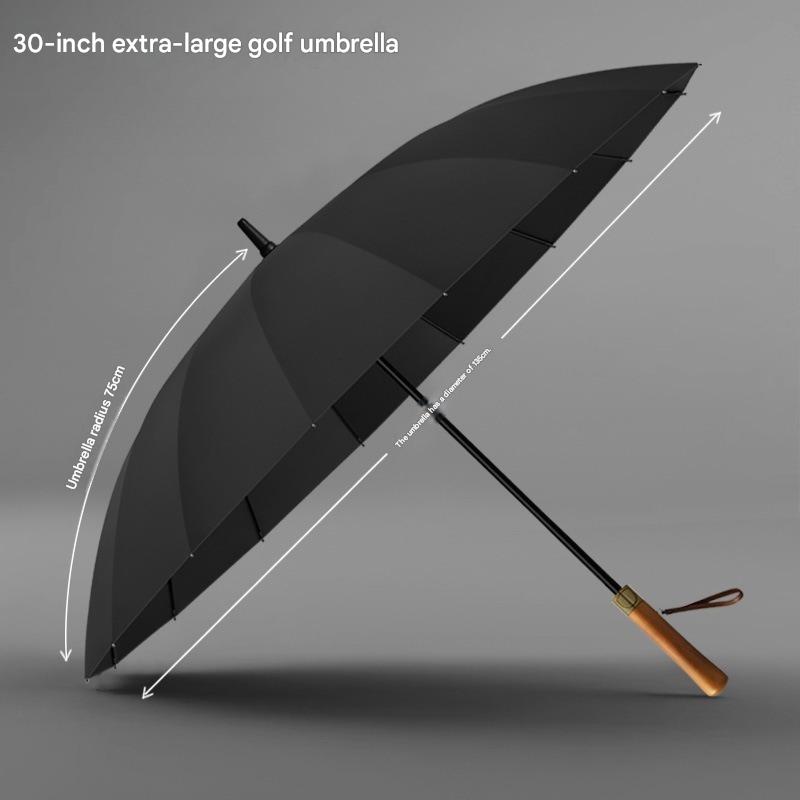 16개의 살대가 있는 골프 우산, 나무 손잡이, 대형  - Golf Umbrella Large 리뷰 및 가격