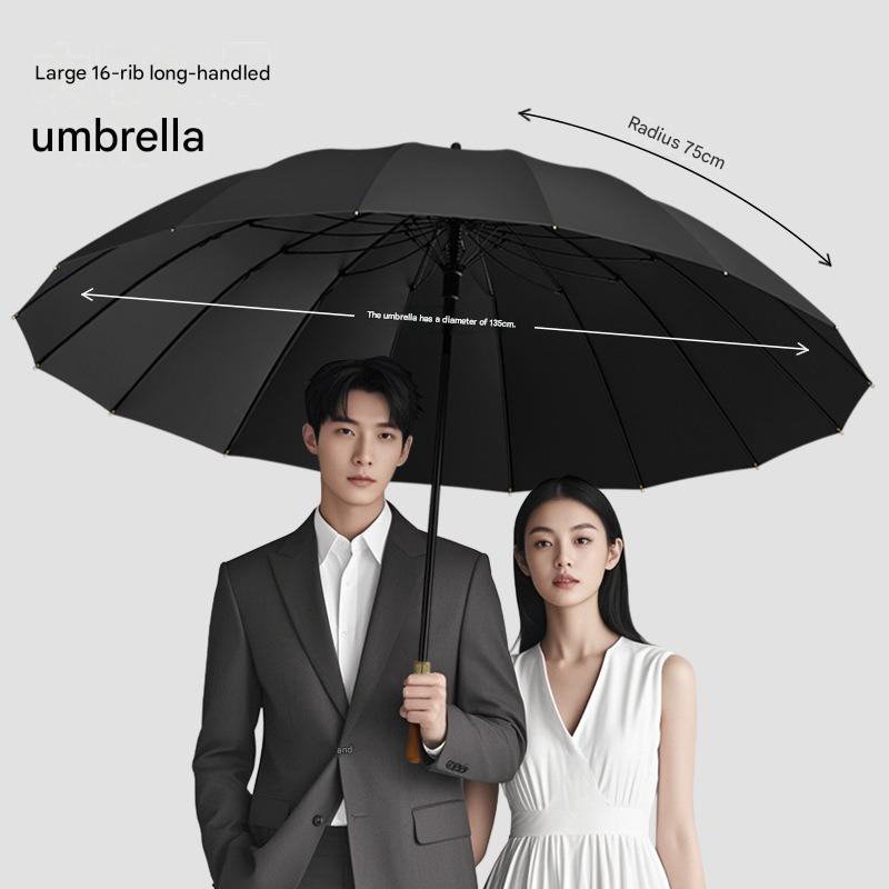 16개의 살대가 있는 골프 우산, 나무 손잡이, 대형  - Golf Umbrella Large 리뷰 및 가격